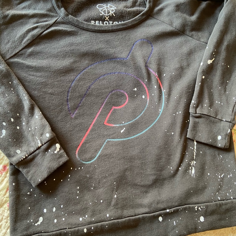 Peloton splatter sweatshirt